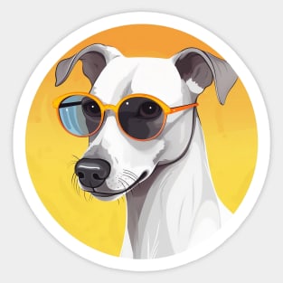 Cute Whippet Wearing Sunglasses Sticker